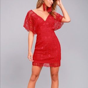 Lulus Red Lace Dress